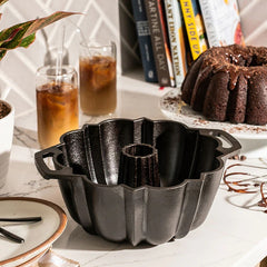 Seasoned Cast Iron Fluted Cake Pan