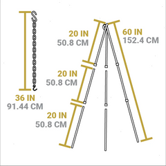 Adjustable Camp Tripod, 2 Pack
