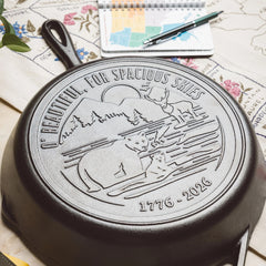 Lodge 12 Inch Seasoned Cast Iron Skillet, Spacious Skies