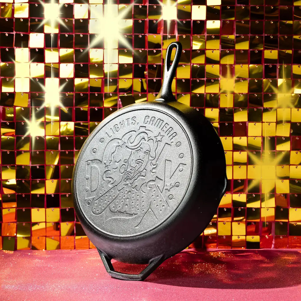 12 Inch Dolly Parton Skillet, Lights, Camera, Dolly