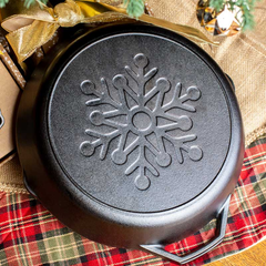 12 Inch Seasoned Cast Iron Snowflake Skillet