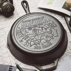 Lodge 10.25 Inch Seasoned Cast Iron Skillet, USA Icons