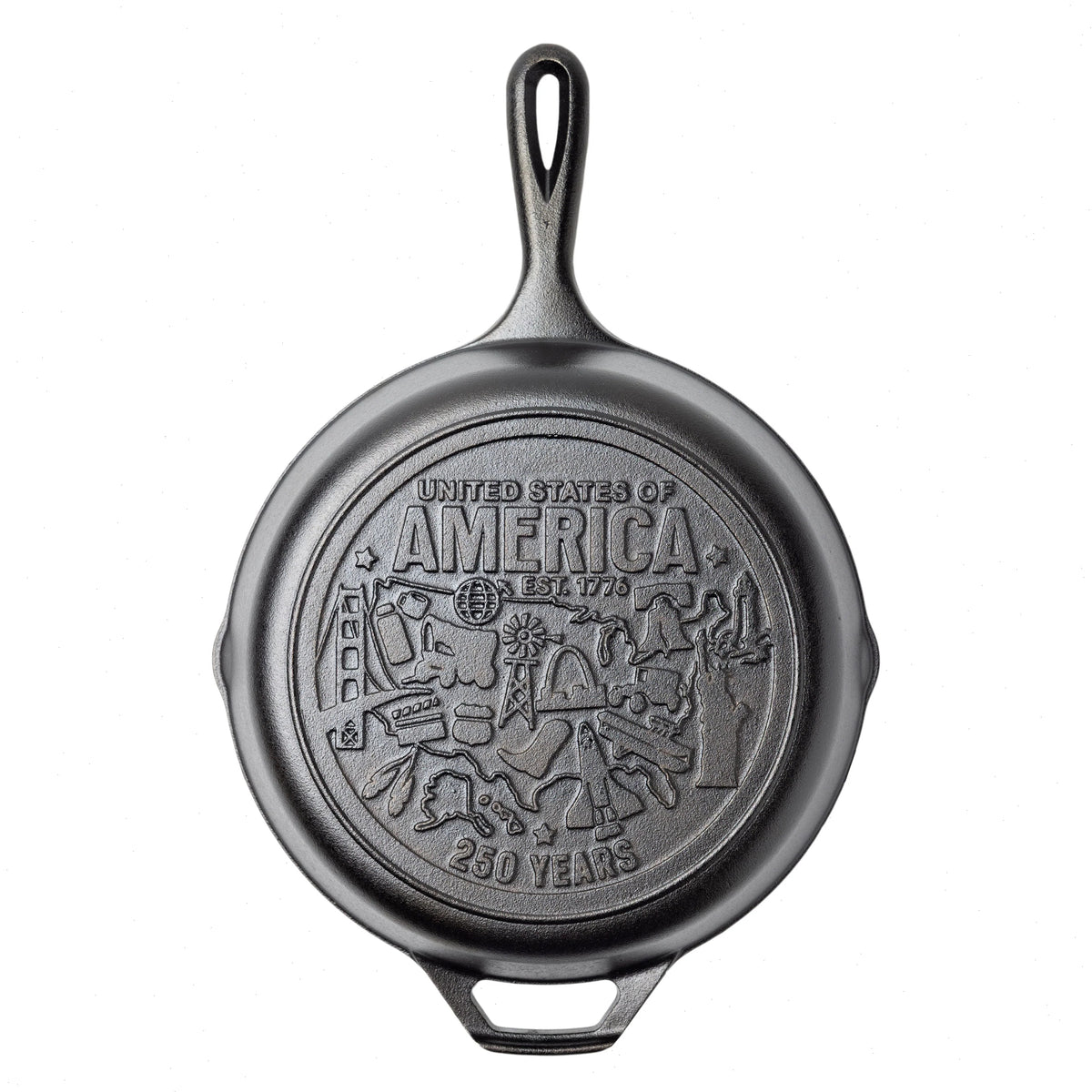 Lodge 10.25 Inch Seasoned Cast Iron Skillet, USA Icons